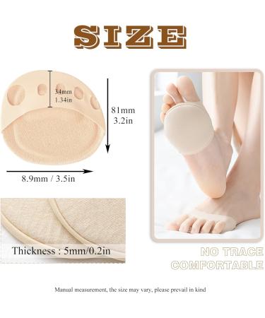 4 Pairs Forefoot Cushion Pads for Pain Relief | Reusable Metatarsal Foot Cushions for Women & Men | Invisible Honeycomb Fabric | Christmas Gift - Black Beige Grey White - Buy Online on GoSupps.com