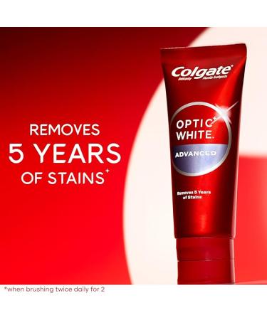 Colgate Optic White Advanced Teeth Whitening Toothpaste with 2% Hydrogen Peroxide - 3.2oz (Pack of 3) | Sparkling White Formula with Fluoride - Buy Online on GoSupps.com