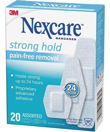 Nexcare Strong Hold Bandages Assorted 20 Bandages Per Box (3 Boxes) 20 Count (Pack of 3) - Buy Online on GoSupps.com