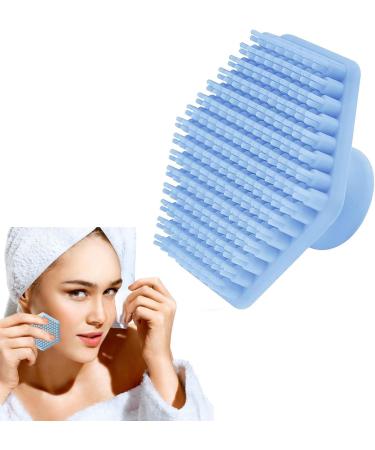Silicone Face Brush Manual Face Wash Brush Soft-touch Rubber Face Scrubber Silicone Beard Cleansing Brush For Cleansing Handheld Face Exfoliator Brush With Silicone Bristles For Women Sky Blue - Buy Online on GoSupps.com