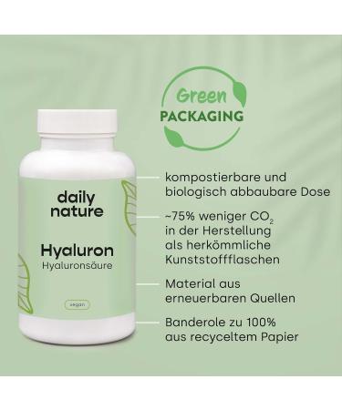 Dailynature Hyaluronic Acid 90 Capsules | 500mg Sodium Hyaluronate | Vegan Gluten-Free Lactose-Free | High Dose 1 100 kDa | Pure & Additive-Free - Buy Online on GoSupps.com
