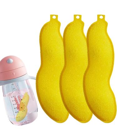 Bottle Cleaning Sponge Reuseable Beans-Shaped Bottle Cleaning Sponge Cute Heat Resistance Bottles Sponge for Internal Cleaning Small Mouth Bottle Internal Cleaning Sponge Yellow - Buy Online on GoSupps.com