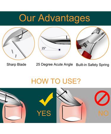 Professional Toenail Nail Clippers Super Sharp Nail Clippers for Thick & Ingrown Strong Toenails Stainless Steel Pedicure Foot Care Nail Clippers Set of 9 Nail Scissors with Nail File - Buy Online on GoSupps.com