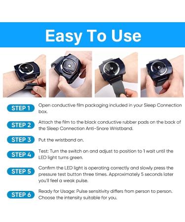 Sleep Connection Anti-Snore Wristband - Effective Snoring Solution for Blocked Nostrils - Snore Reduction - 1 Count (Black) - Buy Online on GoSupps.com