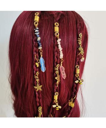 12 PCS Locs Hair Jewelry Braids Hair Clips - Adjustable Hair Cuffs with Vintage African Pendant Charms - Handmade Crystal & Metal Bee Owl Accessories - Buy Online on GoSupps.com