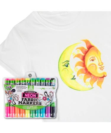 Tulip Permanent Neon Fabric Brush Tip Markers - Set of 10 - Buy Online on GoSupps.com