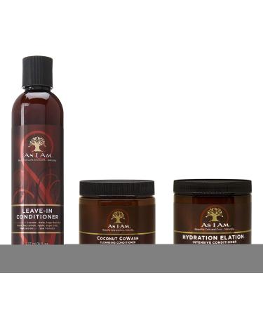 As I Am Naturally | Co-Wash with Coconut 454 g | Leave-In Conditioner 237 ml | Hydration Elation Intensive Conditioner 227 g | Set of 3 - Buy Online on GoSupps.com