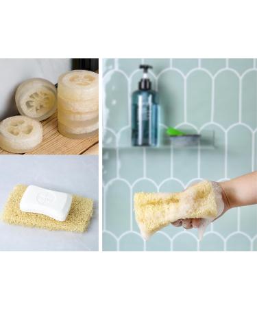 Organic Natural Loofah Sponge Set - 100% Plastic Free Compostable Body Bath Scrubber for Cleaning & Showering (Set of 4 - Buy Online on GoSupps.com