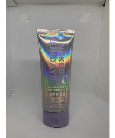 Naked Sundays SPF 50 Golden Glow Body Sunscreen - Broad Spectrum UVA/UVB Protection Shimmering & Firming Non-Transfer Formula for All Skin Types - Buy Online on GoSupps.com