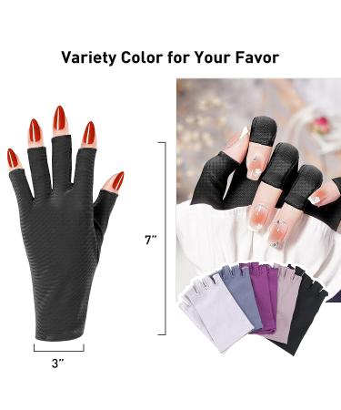 RAYOCON UV Gloves for Nail Lamp | UPF50+ UV Protection Fingerless Gloves | Black Manicure Gloves for Nail UV Light - Buy Online on GoSupps.com