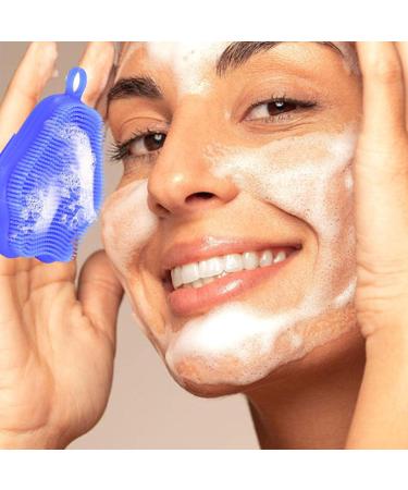 REMEK Silicone Cleanser Hand Exfoliating Facial Wash Brush | Facial Cleansing Brush Facial Wash Brush Facial Exfoliating Brush Silicone Exfoliating Brush Blue - Buy Online on GoSupps.com