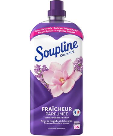SOUPLINE - Concentrated Fabric Softener Magnolia Fragrance - for Soft and Fresh Clothes - 100% Recycled Plastic Bottle - 1.2 Litre Bottle - Buy Online on GoSupps.com