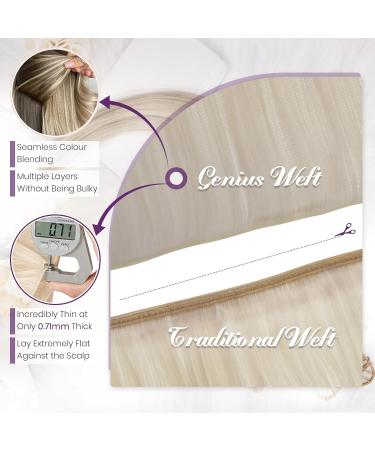 LAAVOO 60cm Platinum Blonde Real Hair Extensions - Virgin 25g Tress for Sewing #1000 - Buy Online on GoSupps.com