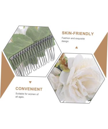 Ipetboom Bridal Hair Accessories Hair Pin Hair Barrettes Tiara Flower Bridal Side Comb Wedding Hair Comb Wedding Bride Hair Comb Hair Comb for Bride Comb for Bridal Tuck Comb Silk Flower - Buy Online on GoSupps.com