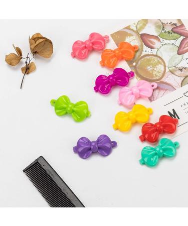 OIIKI 50 PCS Self Hinge Plastic Bow Hair Barrettes - Cute 80s 90s Vintage Hair Clips for Girls Kids - Mix Color - Buy Online on GoSupps.com