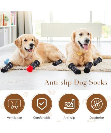 Vyuwast 8 Pcs Dog Socks Paws Stop Licking Anti-Slip Dog Paw Protectors with Adjustable Straps Dog Cat Socks with Grips for Small Medium Large Dogs Puppy Indoor Outdoor Hardwood Floor Walking(L) - Buy Online on GoSupps.com