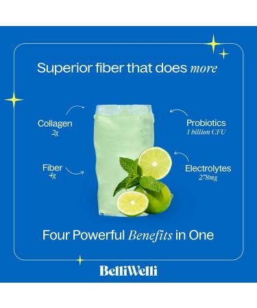 Belli Welli Daily Fiber Supplement Duo - Strawberry Lemonade & Cucumber Lime Mint - with Collagen Probiotics & Electrolytes - Refreshing Flavors for Balanced Wellness - 32 Total Servings - Buy Online on GoSupps.com