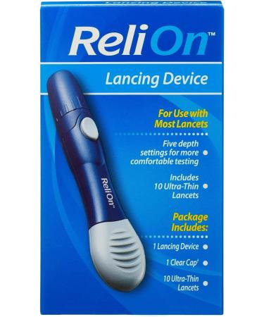 Lancing Device Kit with Luall Sticker, Relion Device, and 10 Lancets - Buy Online on GoSupps.com