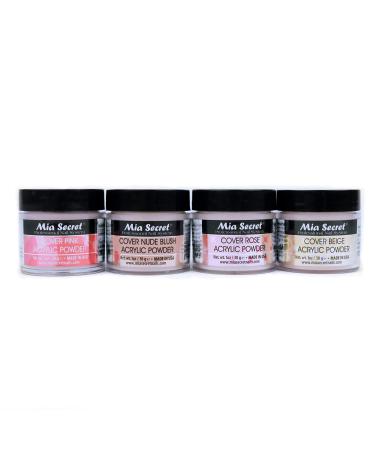 Mia Secret Cover Acrylic Powder 4 Pc Set - 1 oz Beige/Nude/Pink/Rose 1 Ounce (Pack of 4)