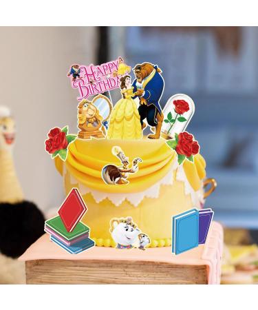 Compr 11Pcs Princess Cake Decorations Beauty and the Beast Party Supplies Beauty and the Beast Party Favors with Princess Teapots Candlesticks Princess Cake Topper for Kids Birthday Decorations Yellow - Buy Online on GoSupps.com