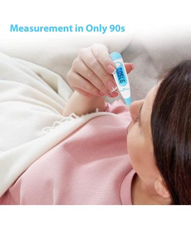 EZ Digital Basal Thermometer with Blue Backlight LCD Display - High Precision & Memory Recall - EBT-100B(Blue) - Buy Online on GoSupps.com