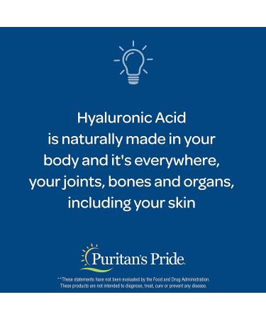 Puritan's Pride Hyaluronic Acid 100mg Capsules - 120 Count Pack for Skin Hydration - Buy Online on GoSupps.com
