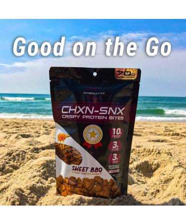 CHXN-SNX Crispy Protein Bites - Sweet BBQ & Honey Roasted Peanuts - 7 Servings - 70g Protein - 7.15oz - Buy Online on GoSupps.com