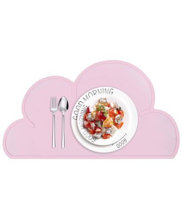 HONGXIN-SHOP Kids Placemats Non Slip Silicone Cloud Tablemats Easy Clean Food Mat Multi-purpose Tableware for Baby Infant Toddlers Pink