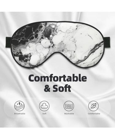 Black White Marble Print Double Sided Eye Mask - Ultimate Sleep Mask for Men & Women | Blackout Comfort for All Night Relaxation - Buy Online on GoSupps.com