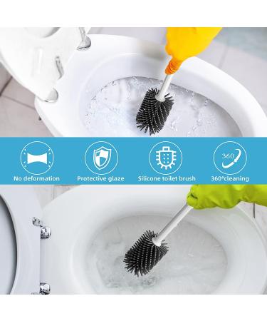 Bthiner 2 in 1 Toilet Brush and Plunger Set with Holder - Bathroom Accessories Combo for Deep Cleaning - Buy Online on GoSupps.com