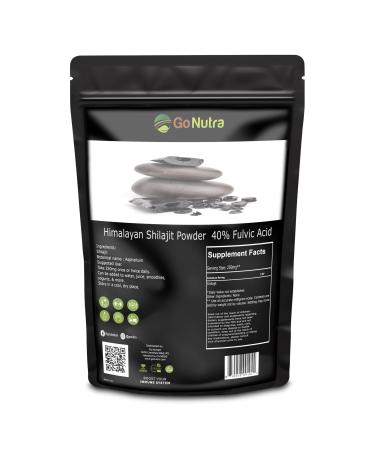 Go Nutra Shilajit Powder Pure Himalayan Shilajit 40% Fulvic Acid Trace Minerals - 4oz.