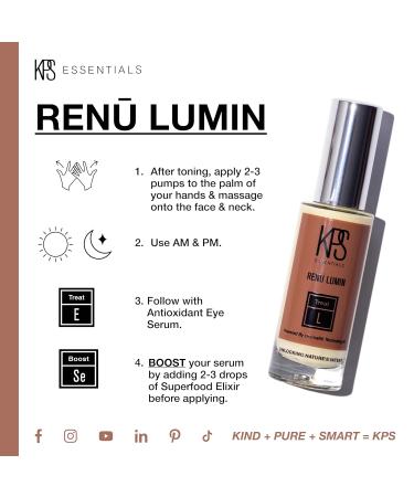 Buy KPS Essentials Ren Lumin Lightening Serum for Hyperpigmentation & Dark Spots - Anti-Aging with Lemon & Pomegranate Oil - 1.7 oz - Buy Online on GoSupps.com