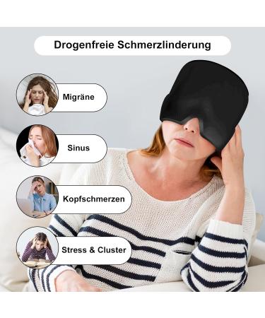 Migraine Cooling Mask | Cold Therapy Headache Relief | Sinus & Swollen Eye Treatment | Soft Black Compress - Buy Online on GoSupps.com
