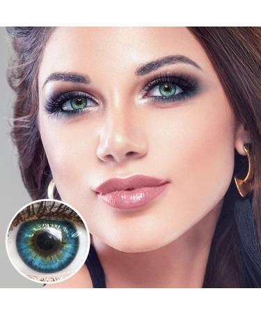 Buy GlamLens Fresh Blue Colored Contact Lenses - Silicone Comfort 0.00 Diopters 1 Pair with Container | Dia 14.50 - International Shipping Available - Buy Online on GoSupps.com
