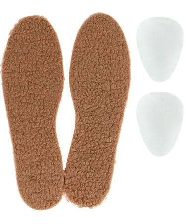 Warm Fleece Sheepskin Insole Men's & Women's Premium Cozy & Fluffy Inserts with Foot Cushion Pad (Brown_OneSize) Brown-onesize