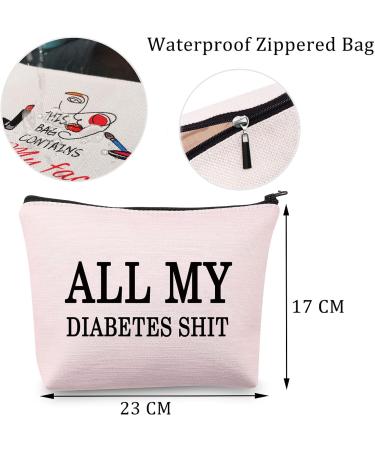 All My Diabetes Shit Bag - Funny Diabetic Gift - Pink Diabetes Carrying Bag for Travel - Emergency Patient Pouch - Buy Online on GoSupps.com