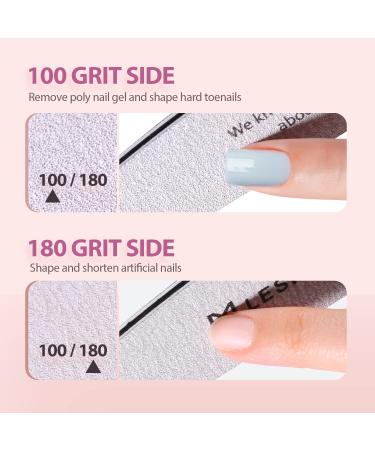 LESMANICURE Salon Grade Nail Files 100/180 Grit - 10 Pack Emery Boards for Acrylic Nails & Poly Nail Gel - Buy Online on GoSupps.com