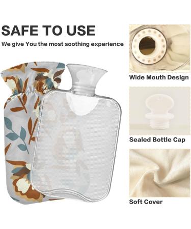 Naanle Peonies & Poppy Flowers Hot Water Bottle - 1L Transparent Heat & Cold Therapy for Pain Relief Bed Hand & Feet Warmer - Buy Online on GoSupps.com