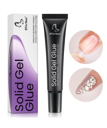 BTArtbox Solid Nail Gel 20g Super Strong Nail Gel For Acrylic Nails Upgrade 3 in 1 UV Nail Gel for Fake Nails Cured Needed Gel Glue Easy to Use and 28 Days+ Long Last Z - Solid Nail Gel