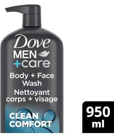 Dove Men + Care Hydrating Clean Comfort Body and Face Wash with 24hr Nourishing Micromoisture Technology Body Wash for Men 950 ml with Pump Fragranced 950 ml (Pack of 1) - Buy Online on GoSupps.com
