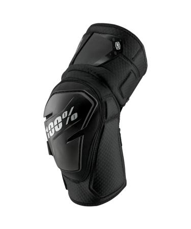 100% Fortis Mountain Biking Knee Pad - MTB & BMX Protection - Hard Plastic and Smartshock Impact Absorbing Foam Padding Black Large-X-Large