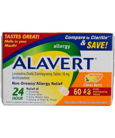 Alavert 24 Hour Orally Disintegrating Tablets Citrus Burst 60 Tablets