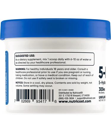 Nutricost 5-HTP Powder 25 Grams - 300mg Per Serving, Gluten-Free & Non-GMO | Pure 5-HTP - Buy Online on GoSupps.com