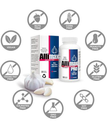 Allimax Pro 450mg 100 Vegicaps - Spanish Garlic Supplement for Immune Support | Professional Strength Allicin Extract - Buy Online on GoSupps.com