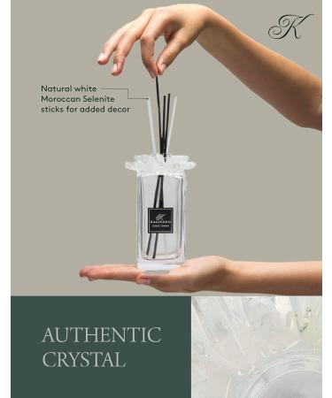 KALIFANO Luxury Quartz Crystal Diffuser Bottle with Selenite Reeds | Gemstone Aroma Vaporizer for Healing - Essential Oils Not Included - Buy Online on GoSupps.com