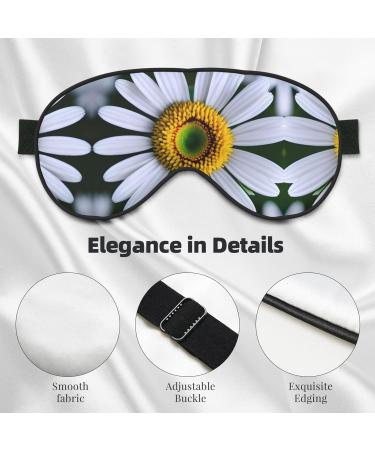 SSIMOO Daisy Flower Print Eye Mask - Double-Sided Soft Light Blocking for Better Sleep Quality - Black - Buy Online on GoSupps.com