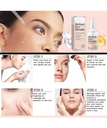 Retinol Eye Serum Eye Cream for Dark Circles and Puffy Eyes Anti Aging Eye Bag Removal Fade Fine Line Wrinkle Reduce Crow Feet Suitable for All Type - Buy Online on GoSupps.com