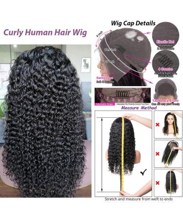22 Inch Curly Lace Front Wig Human Hair 13x4 Pre Plucked with Baby Hair - 180 Density Brazilian Deep Curly Transparent Lace Frontal Wig for Black Women - Buy Online on GoSupps.com