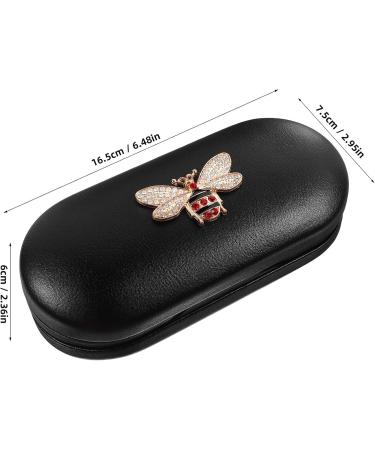 Minkissy Portable 2-in-1 Glasses Case - Double-Sided Multifunctional & Durable Lens Holder Black (16.5x7.5x6cm) for International Shipping - Buy Online on GoSupps.com