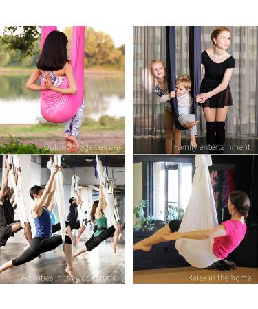 PRIORMAN 5.5 Yards Aerial Silks Yoga Hammock Kit - Light Purple | Anti-Gravity Fitness Swing Set with Non-Stretch Nylon Fabric - Buy Online on GoSupps.com